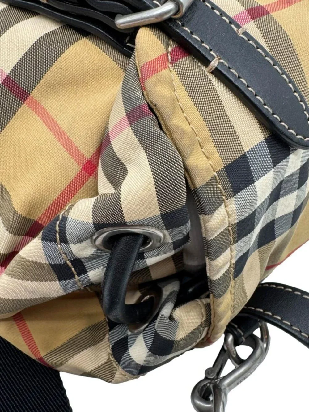 Burberry Rucksack Small Vintage Check Canvas Backpack Bag Beige